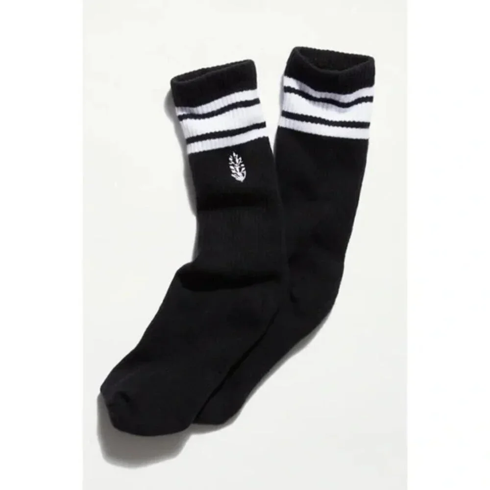 NWT FP Movement Logo Stripe Black Tube Socks